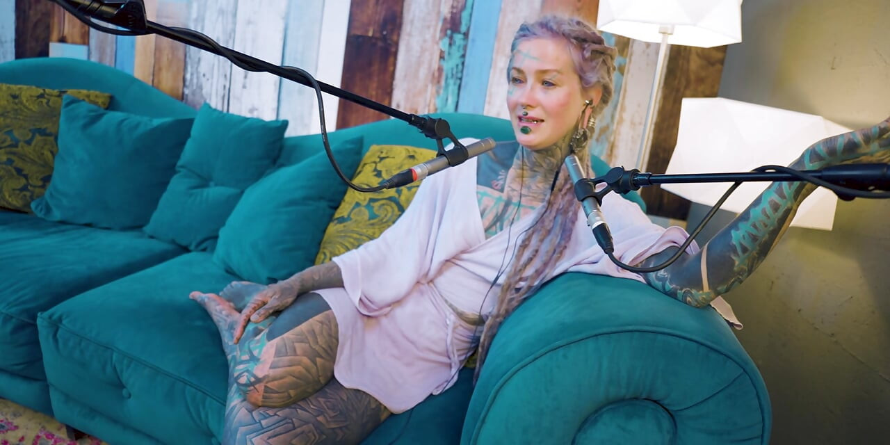 I talk about A - authentic - ASMR - Podcast - Talking - tattoo girl model goth punk dreadlocks