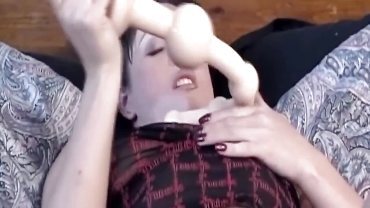 Mature MILF Stretches Hairy Pussy with Massive Dildos