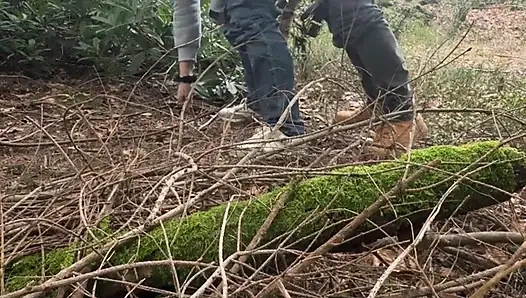 Real amateur Milf wife in the woods.