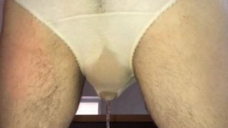Doggy-style pissing in panties