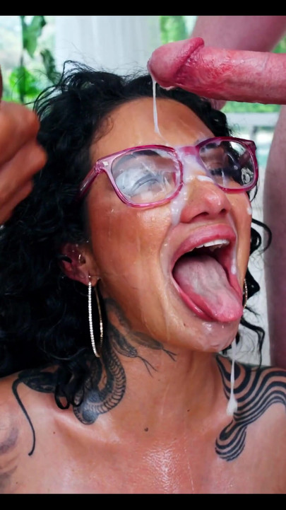 Spectacular moment from "Arabelle Raphael Double Blowjob featuring Nade Nasty, Jonni Darkko"