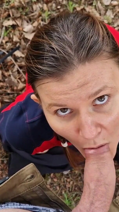 Shy Russian girl gave me slobbery blowjob on a first date in the wood! | Clip 1