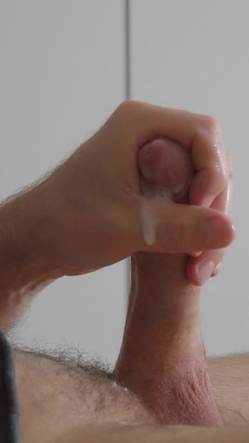Must-see moment from "Hot dirty horny pervert Bi-curious Guy Jerking off his nice hard cock and hope someone watch him explode"