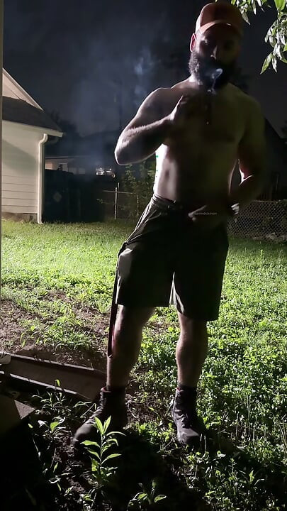 Backyard Cigar, Cum and Piss