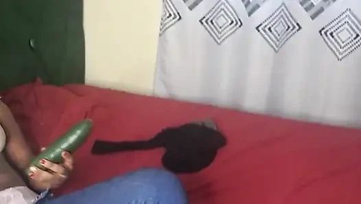 Using carrots  to squirt she is too wet and messy