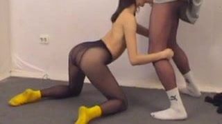 Ginastas com meia-calça sexo