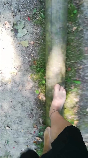 Outdoor Balancing in Pantyhose