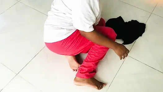 Bangla Desi stepmom Fucked by Her Stepson while she was working on the floor.