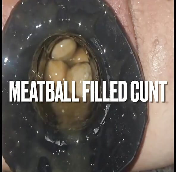 Messy spunk and food filled cunt