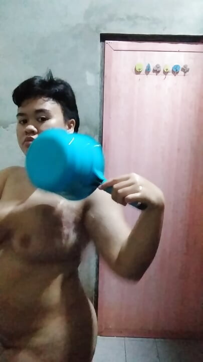 Asian teen get a lat night shower but it make her more horny