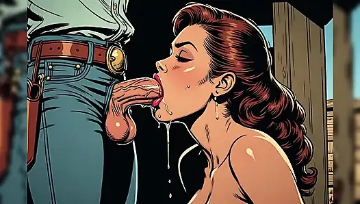 Cewek seksi retro lagi asik nyepong kontol posisi cowgirls