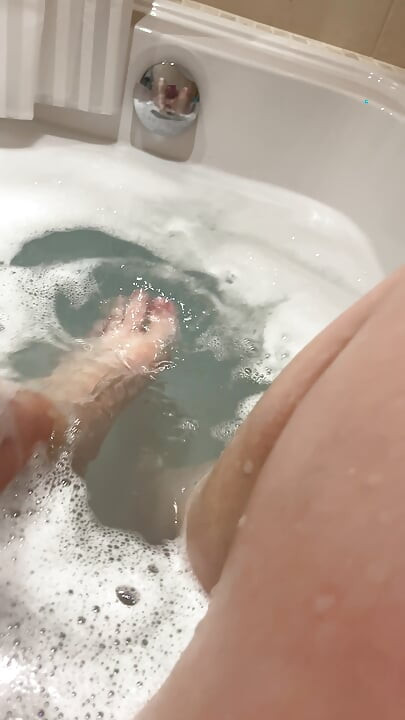 I enjoy soaking my sexy legs in the bathtub