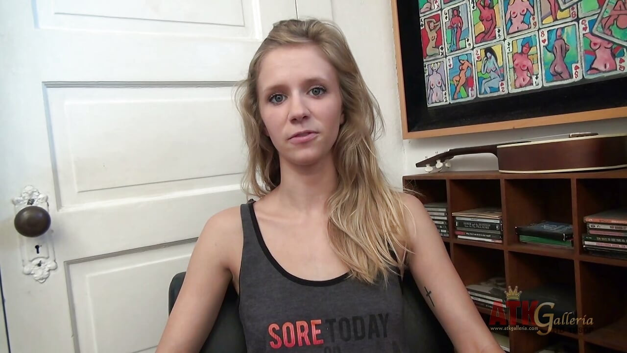 Rachel James Flat-Chested Skinny Blonde Answers Sex Questions Then Fingers to Orgasm
