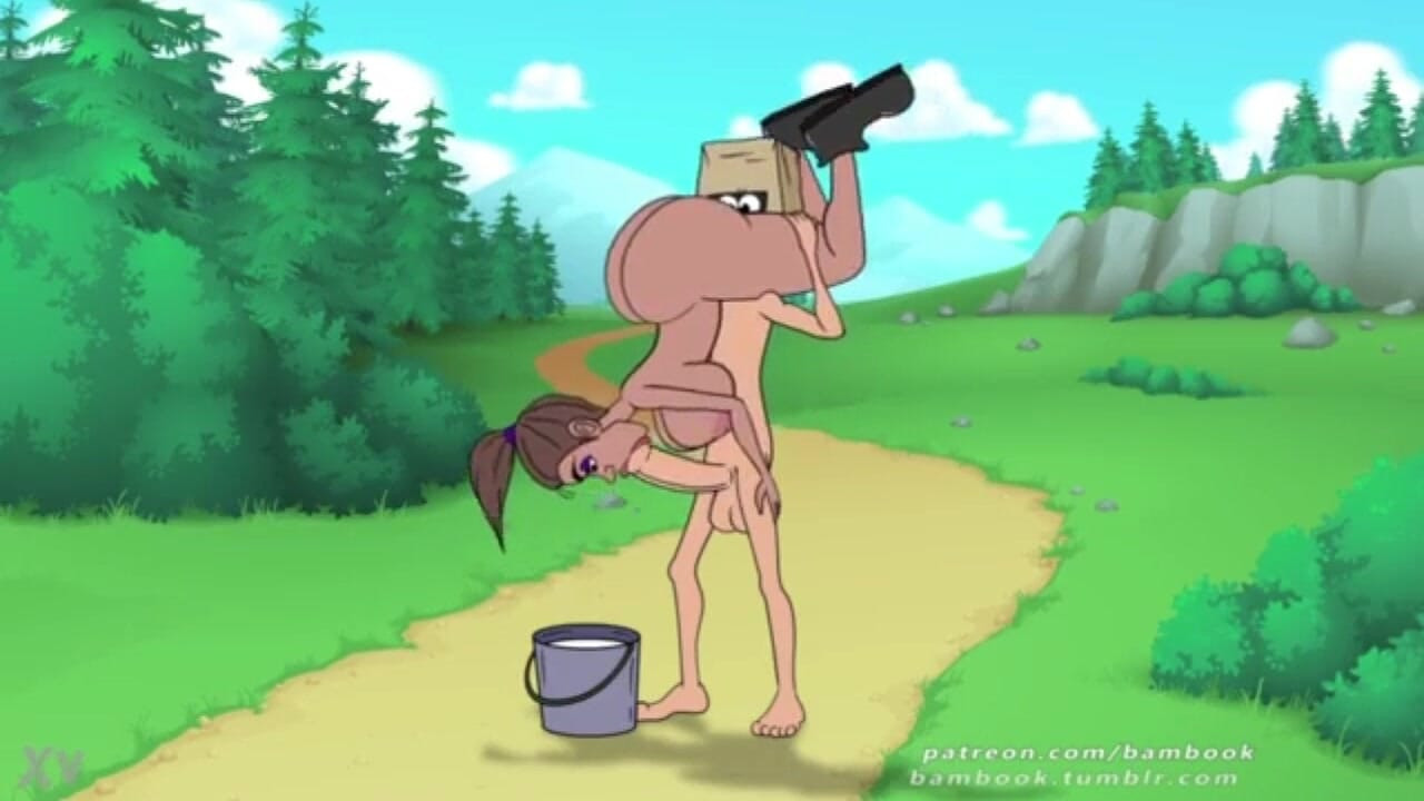 Toon menina leva em sua boca pau grande