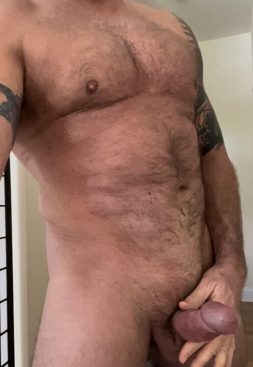 Horny muscle bear verbal shoots load