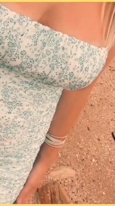 Captivating moment from "Wifey heads out in a tight dress with no panties flashing her tight pussy"