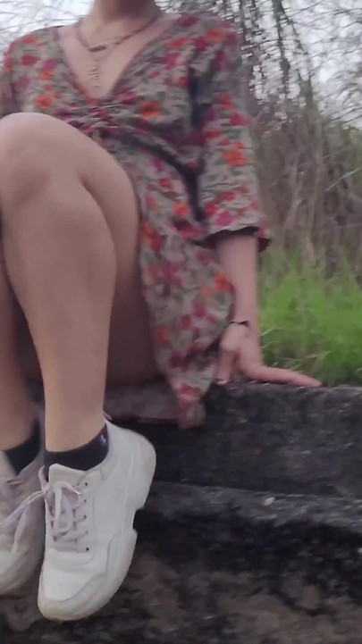 Unforgettable moment from "Cum on Panties - Public Sex on the Bushes"