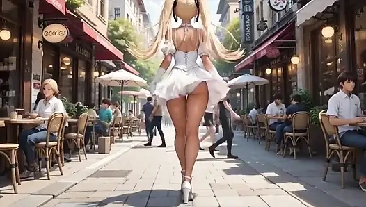 Ai lagi asik jalan-jalan bareng rumi - cewek ini lagi asik mainin memeknya ai