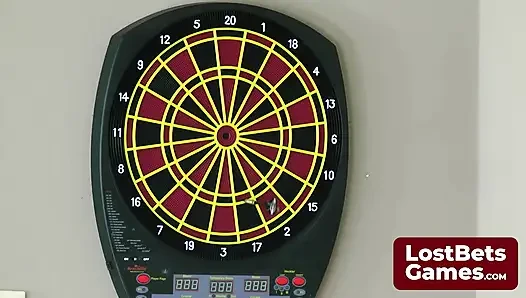 With a tattoo of comedy and tragedy masks they play Strip Darts