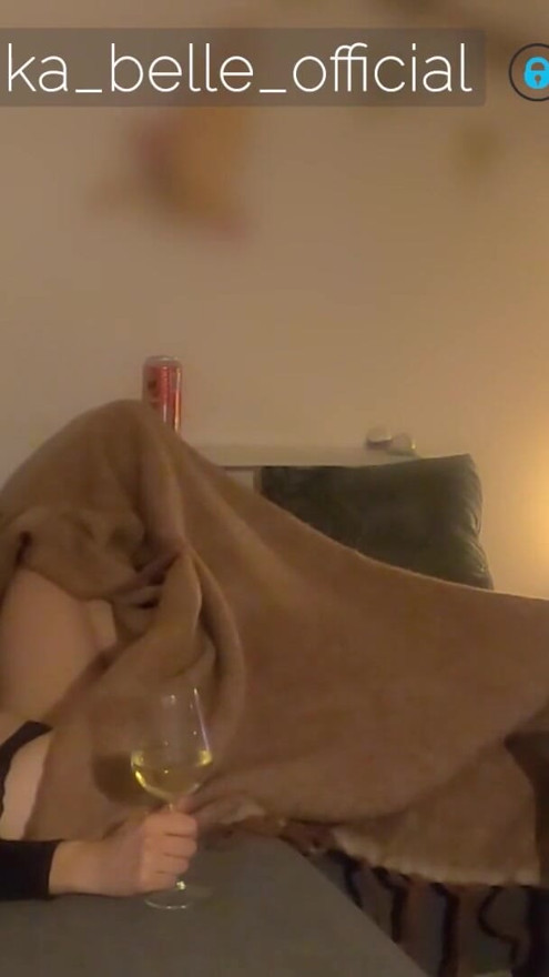 Couple in love has nice foreplay while watching porn on couch pt. 2 +(dirty) talk | Clip 1