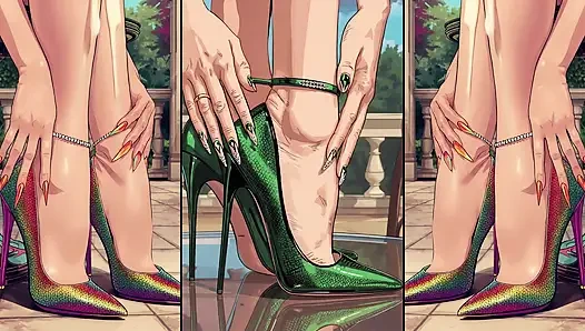 Yüksek topuklu ayakkabılar alle sitelerinden boşalıyor ateşli anime kızları tarafından yalanacak