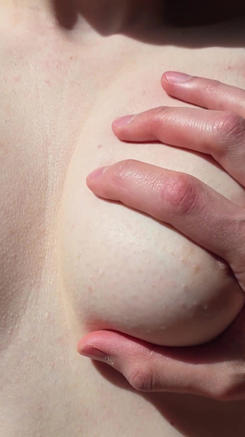 He Plays with My Hot Tits and Comes on Them after a Sensual Handjob | Clip 1