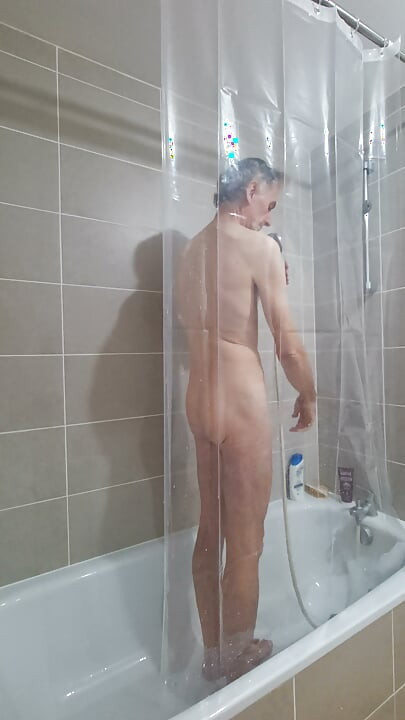 I'm taking a shower in front of you with only a transparent shower curtain for protection.