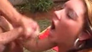 Blonde Getting Fucked & Taking a shot in the mouth