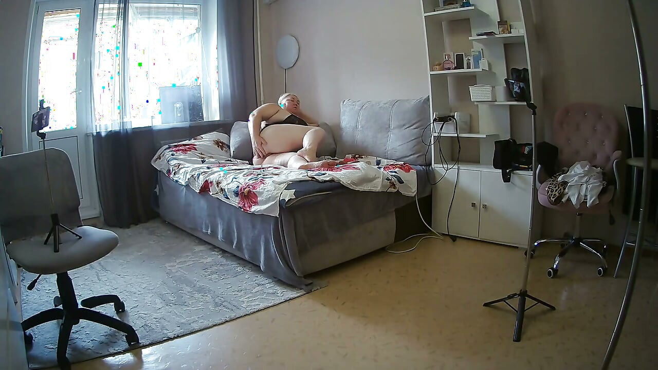 Mother-in-law with Big Round Ass, Hairy Cunt and Huge Tits Staged a Sex Show