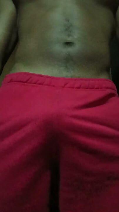 Solo Male Tease Over the Clothes Bulge Play