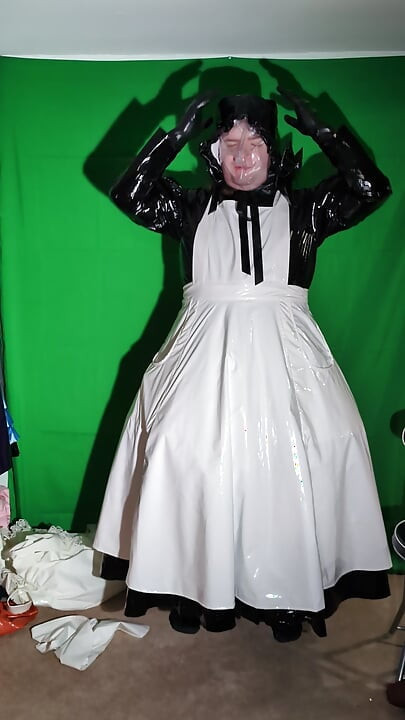 Layered PVC Breathplay with Bonnet over Hood