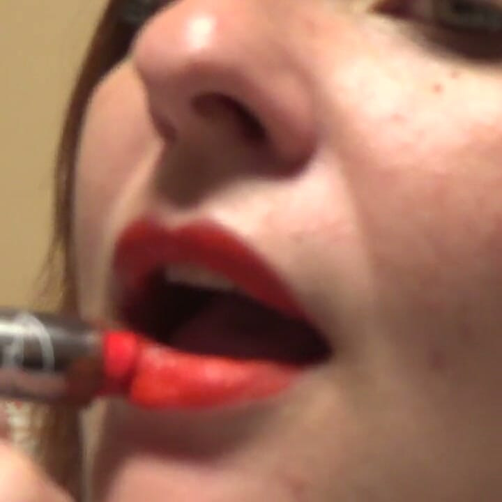 French kissing with me! Red lipstick fetish!