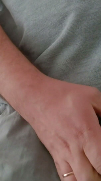 Masturbation - pre-cum and sperm. Orgasm in shorts at work. | Clip 1