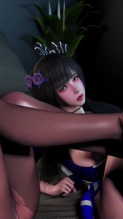 3D dvě nadržené děvky asijské kotě mají poprvé sex ve třech