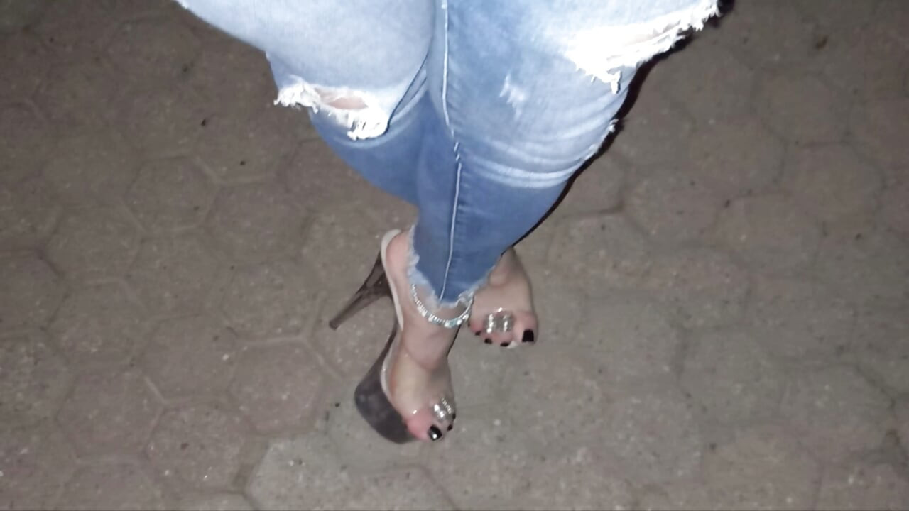 I walk down the street at night in my stripper heels