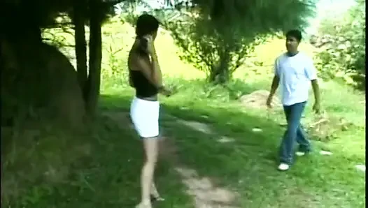 Outdoors action with a stunning trans girl