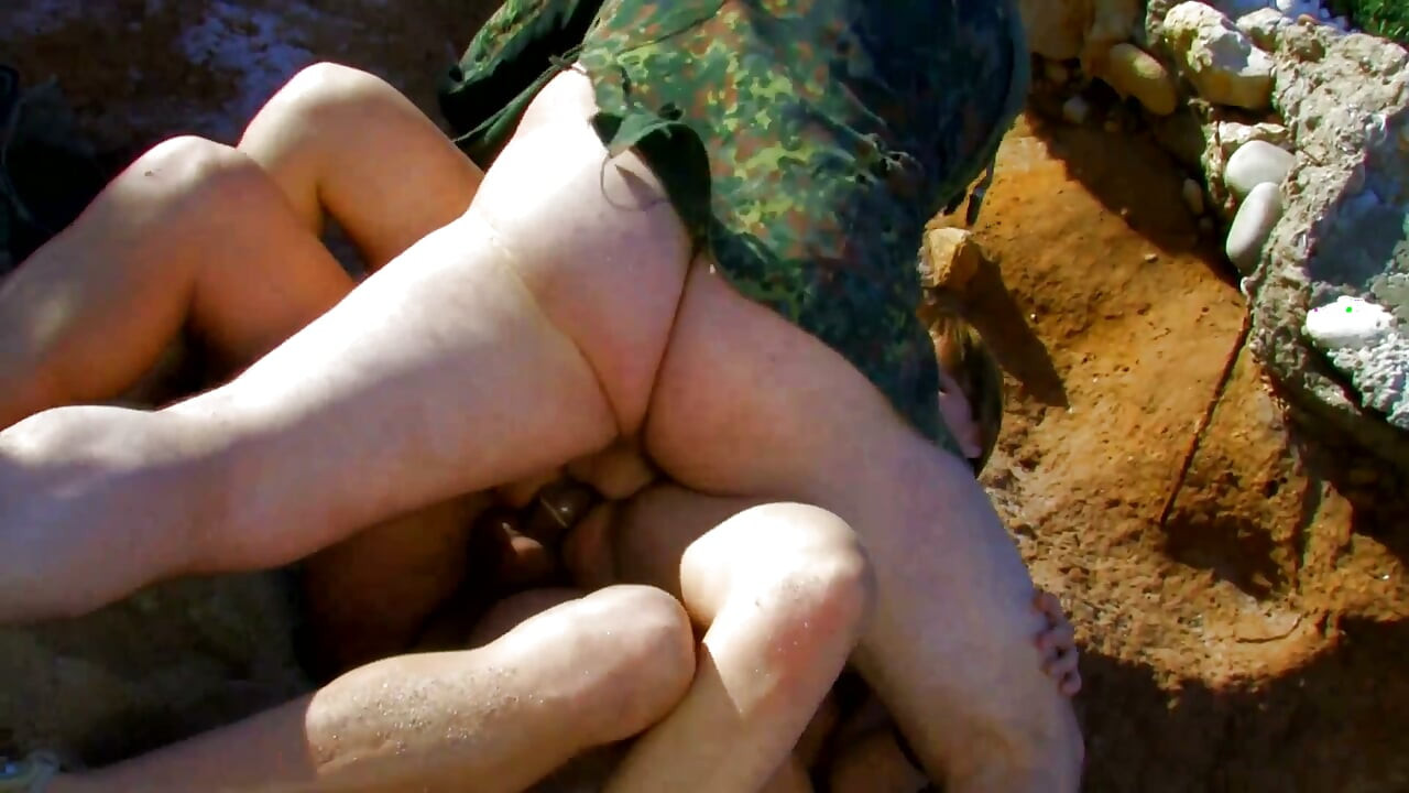Fucking party on the beach cum in mouth