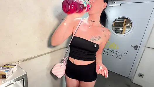 Smoking Blowjob - Make Stranger Happy in Parking Garage