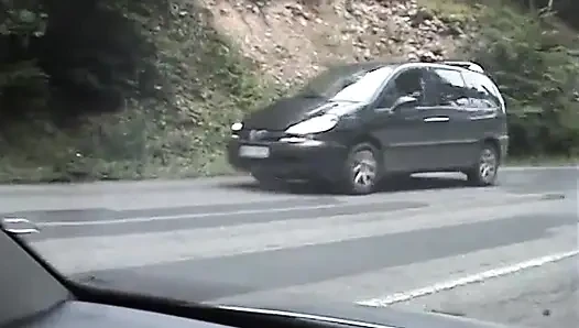 European teen picked up and fucked on the side of the road
