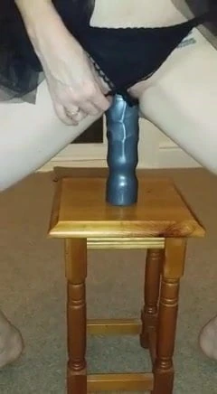 my pussy vs 12 inch black dildo