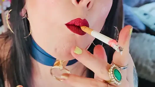 British Wife, Tina Snua, Smoking 2 Cigarettes At Once! Drifting Snap Inhales Smoker Smoke OMI OME