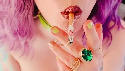 The Lovely Miss Tina Snua Smokes A Cigarette With Dangles, Drifts & Close Ups