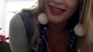 Increíble travesti brasileña en webcam