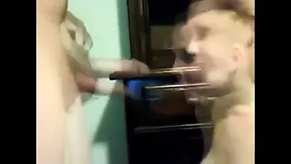 obedient redhead gives her master a deepthroat blowjob