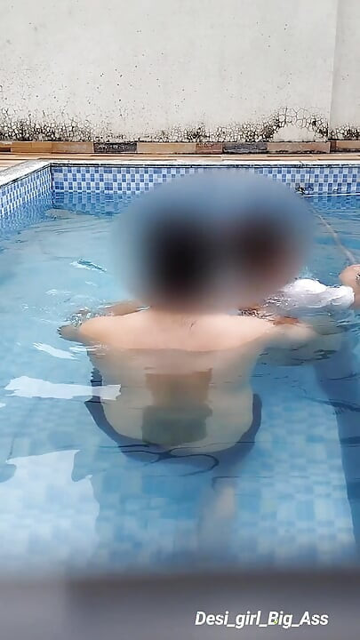 A Hot Couple's Risky Fun in the Swimming Pool.
