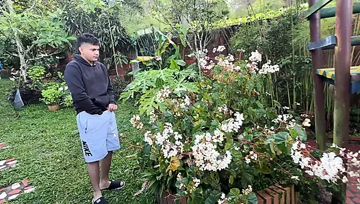 My House Gardener Sees Me Masturbating and Gets Horny, so I Decide to Please Him by Letting Me Put His Huge Cock in.