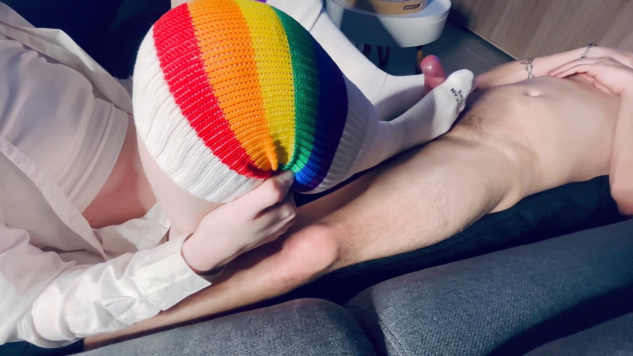 I Sockjob My Stepbrother with Long Socks