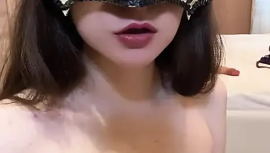 Ahegao Russian Slut Touches Small Tits, Panties With Access And Shaved Pussy Tight Anal