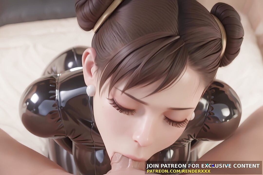 3D animáció: Chun-Li latex öltönyben kötözős szopás és oldalsó baszás cenzúrázatlan hentai