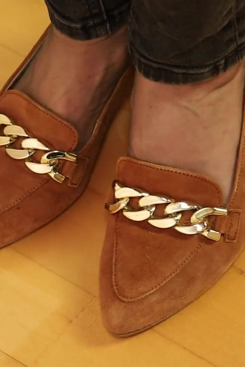 Asmr Nylon Footsteps - Shiny Flats Tapping on Wooden Floor
